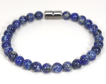 Lapis Lazuli Bracelet for Men/Women Energy Protection Bracelet with Magnetic Clasp - Intuition - Higher Learning
