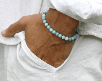 Ocean's Whisper: Larimar Bracelet - A Serenade of Sea and Sky