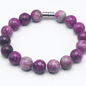 12mm Sugilite Bracelet - Protection and Healing Cyrtsals for Anxiety, Stress, Depression Sugilite Jewelry for Spiritual Enhancements