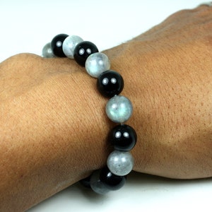 Black Tourmaline Bracelet - Labradorite Bracelet - Emotional Balance - Protection Stones