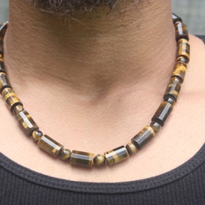 Tiger Eye Necklace for Men/Women Spiritual Protection Neckless Motivation Confidence Ambition Genuine Gemstones for Healing