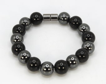 Hematite and Black Tourmaline Bracelet - The Ultimate Protection Duo