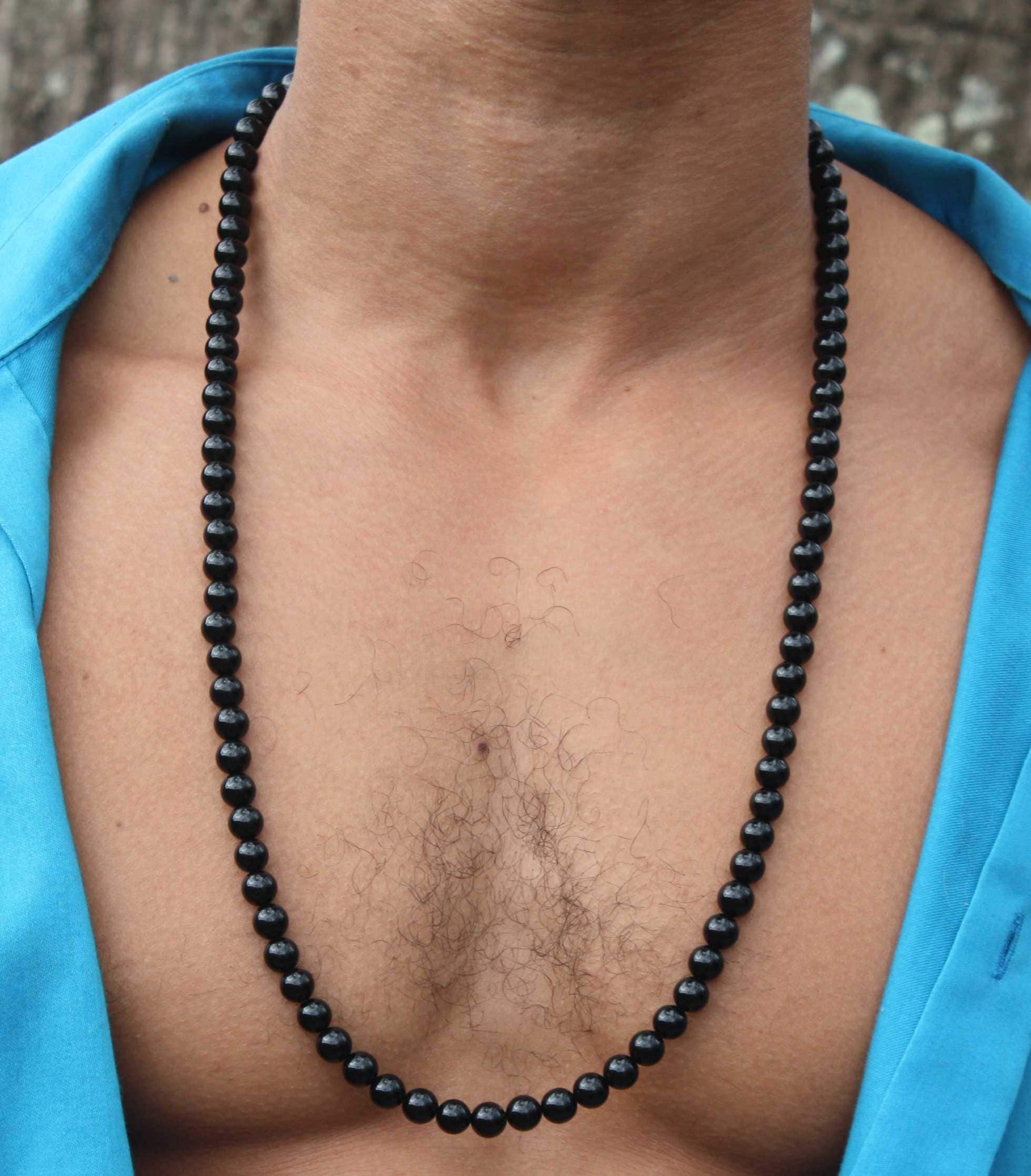 Quemar Trascendencia Recitar Collar de ónix negro Collar para hombre Collar de - Etsy México