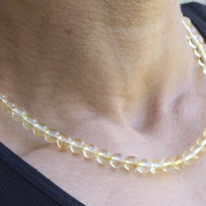 8mm Citrine Crystal Necklace: November Birthstone, Scorpio Zodiac
