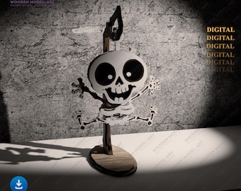 3D Halloween Skeleton SVG: Laser Cut Hanging Decor (Digital File)