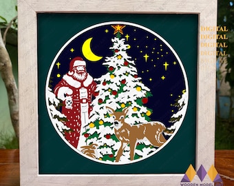 クリスマス サンタクロース シャドーボックス - Etsy 日本