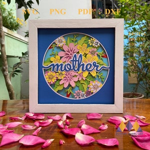 3D Mother SVG - 3D Mom Light Box - 3D Best Mom Ever SVG - Mother's Shadowbox svg - Mom for Cricut - for Silhouette - Mother's Day Layered.
