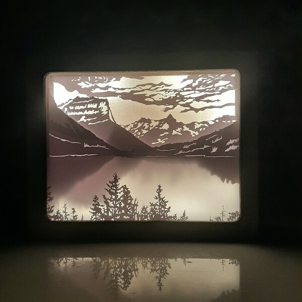 Landcape Shadow box,Svg,Digital file Landcape Shadow box,Svg,Digital file