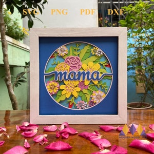 3D Mama SVG - 3D Mom Light Box - 3D Best Mom Ever SVG - Mother's Shadowbox svg - Mom for Cricut - for Silhouette - Mother's Day Layered.