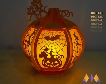 POMPOEN lantaarns SVG, Halloween lantaarn Svg voor Cricut projecten DIY,