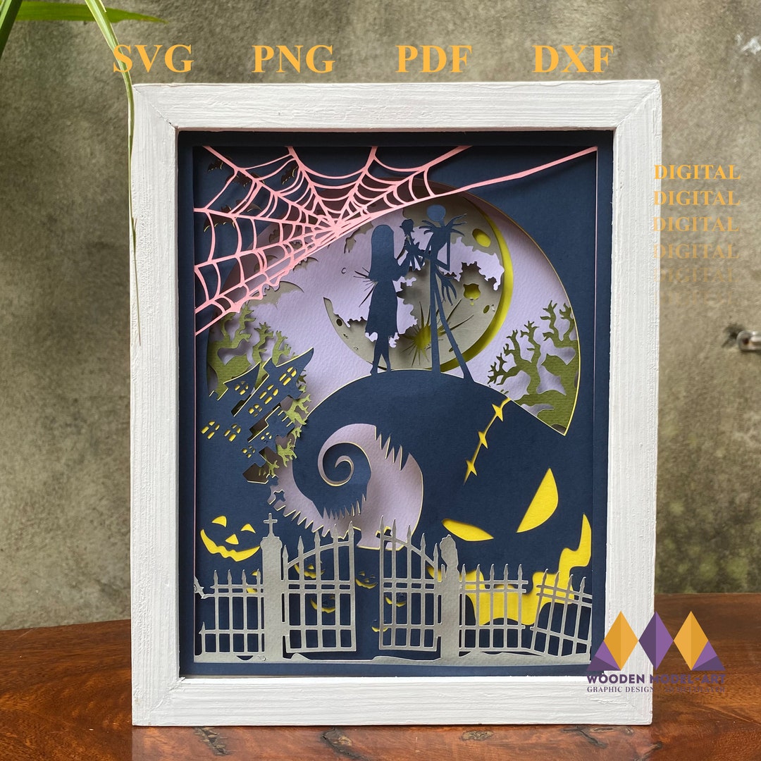 Halloween Light Box, 3D Halloween Shadow Box, Template Light Box