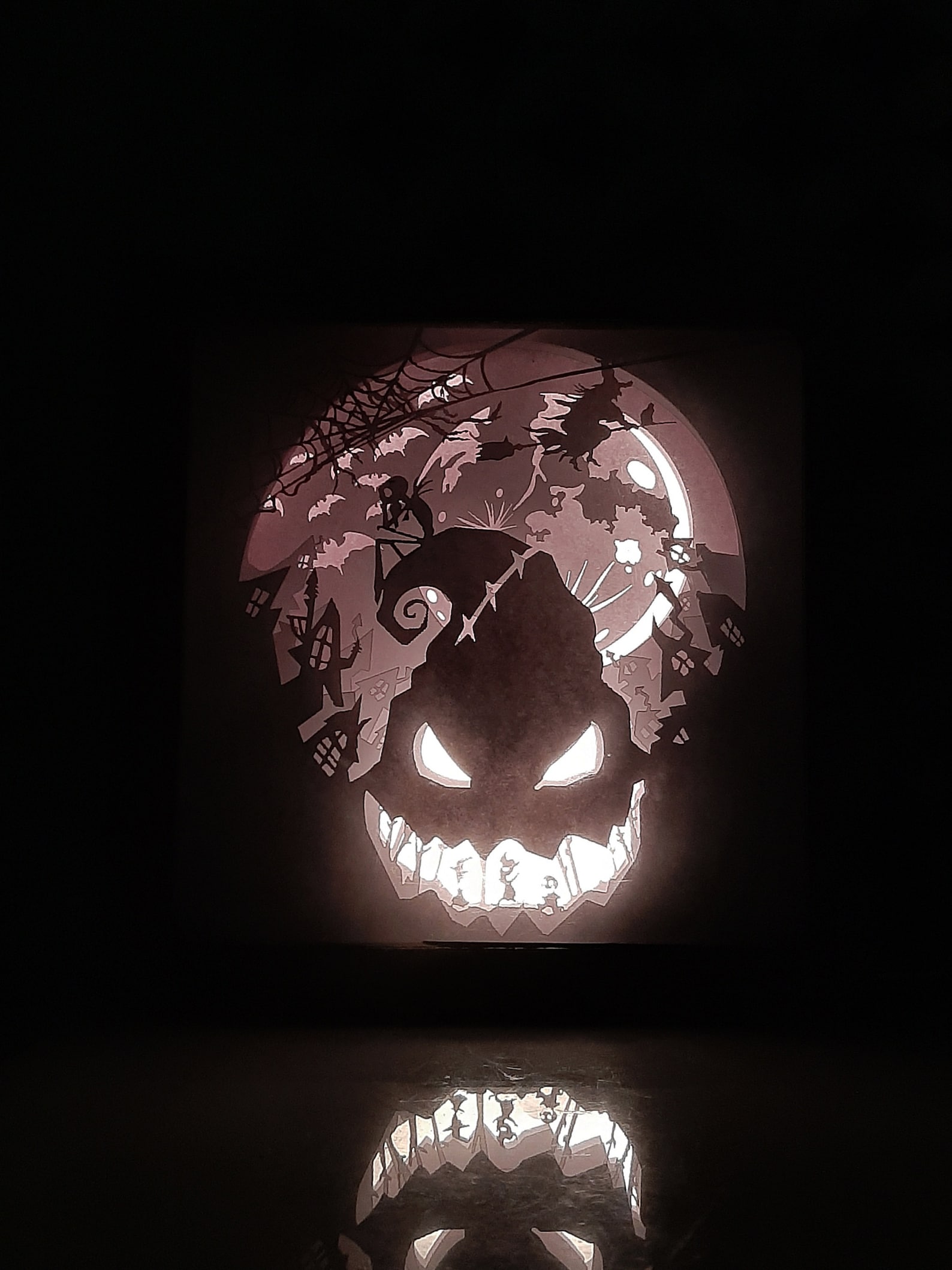 Halloween Light Box Jack and Skellington 3D Paper Cut Etsy