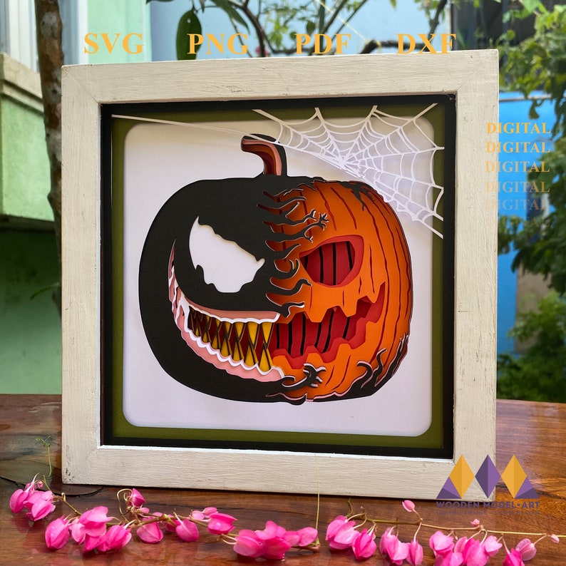 3D PUMPKIN SVG SHADOW Box - Pumpkin Halloween - for Cricut - Silhouette ...