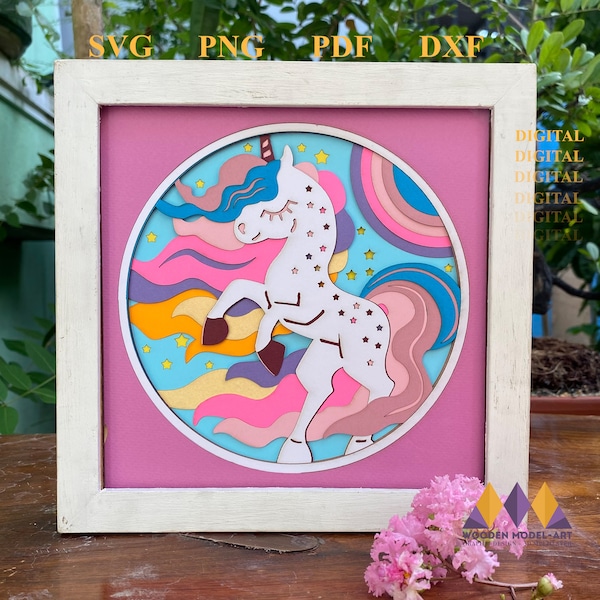 3D UNICORN Svg Shadow Box - KIDS ROOM Light Box - for cricut - Cardstock - for silhouette 3D UNICORN Svg Shadow Box - KIDS ROOM Light Box - for cricut - Cardstock - for silhouette