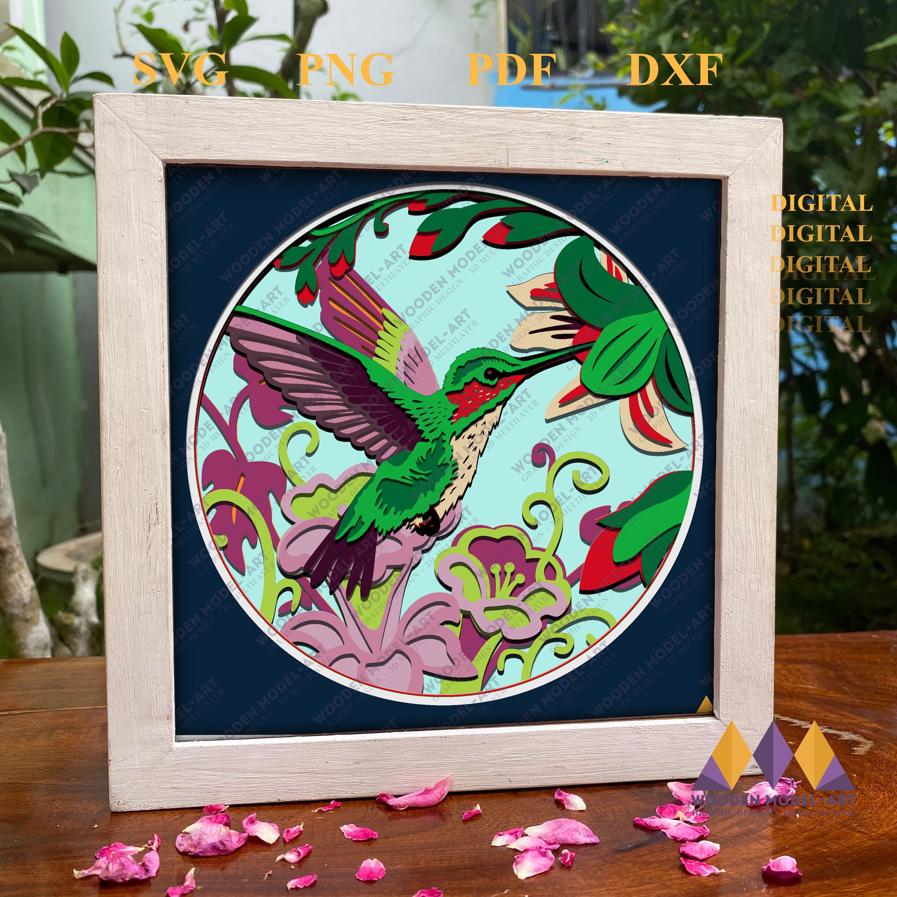 3D Hummingbird SVG: Layered Shadow Box Cardstock (digital Download) - Etsy