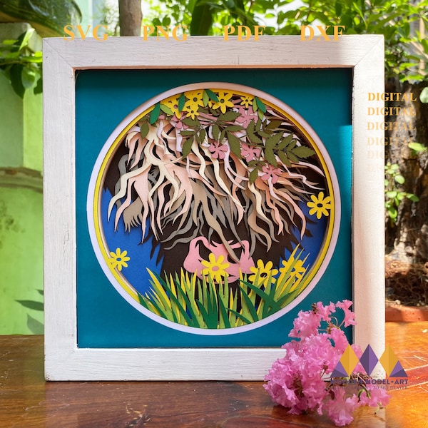 3D HIGHLAND COW Svg - HIGHLAND Cow Shadow Box Svg - Light Box Cricut Files - Cardstock Svg - Silhouette Files