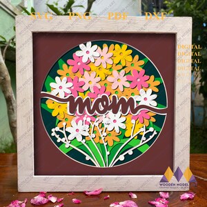 3D Mom SVG - 3D Mom Light Box - 3D Best Mom Ever SVG - Mother's Shadowbox svg - Mama dla Cricut - dla Silhouette - Dzień Matki Warstwowy 2023