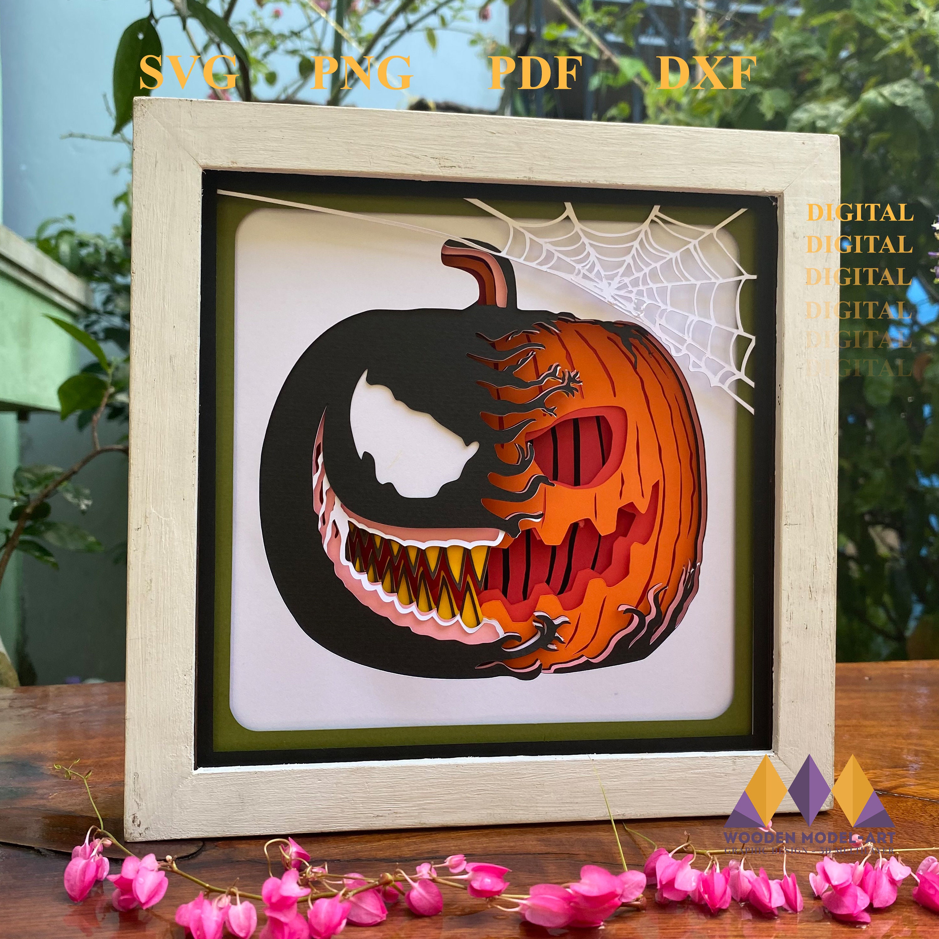 3D PUMPKIN SVG SHADOW Box - Pumpkin Halloween - for Cricut - Silhouette ...