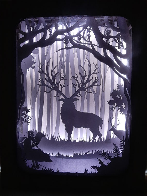 Deer 4 Shadow Box Files, Paper Cut Light Box Template Files