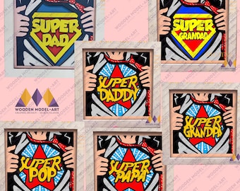 Super Dad Shadow Box SVG – Vaderdag, papa, opa (5 bestanden)