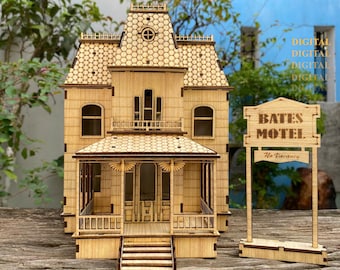 Halloween Haunted House Wooden Puzzle: Laser Cut 3D Decor (Digital File)
