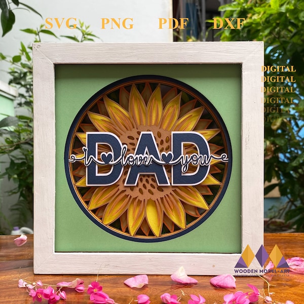 3D SUNFLOWER DAD Svg, 3d Father's Day Svg, Father's Day Shadow Box Svg - Cricut Files, Cardstock Svg, Silhouette Files 3D SUNFLOWER DAD Svg, 3d Father's Day Svg, Father's Day Shadow Box Svg - Cricut Files, Cardstock Svg, Silhouette Files