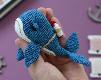Padrão de crochê de baleia amigurumi: brinquedo de animal marinho (padrão em PDF)