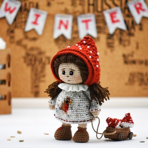 Crochet doll pattern, Amigurumi doll pattern, Crochet mushrooms, Tiny doll pattern, crochet doll pattern amigurumi, crochet fairy doll