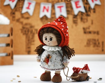 Fairy Amigurumi Doll Crochet Pattern, Mushroom & Carrot Accessories (PDF Pattern)