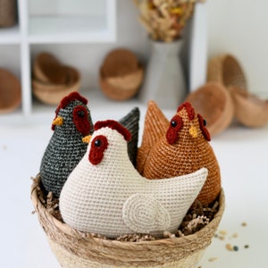 Crochet chicken, Crochet Easter Decor Pattern, Amigurumi Chicken, Amigurumi Crochet Pattern