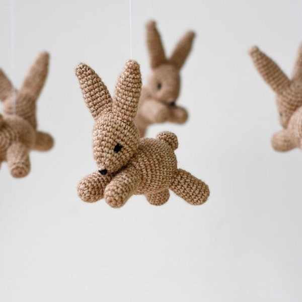 Bunny Crochet Pattern, Crochet Mobile Pattern Bunny, Easter Bunny, Amigurumi Crochet Rabbit Pattern, Bunny for Baby Mobile