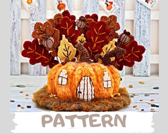 Kürbishaus Häkelanleitung PDF - Amigurumi Herbst & Halloween Deko