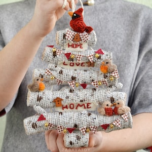 Amigurumi Häkelanleitung, gehäkelte Wanddeko, Weihnachtliche Häkelanleitung, Weihnachtsbaum, Gehäkelte Wohnkultur, Wandbehang-Muster gehäkelt