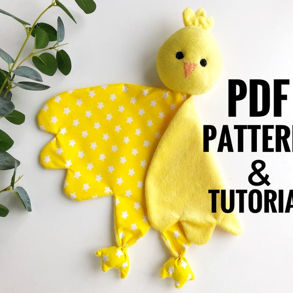 PDF Chicken baby lovey pattern, Easter baby gift sewing pattern, Easter baby decorations pattern