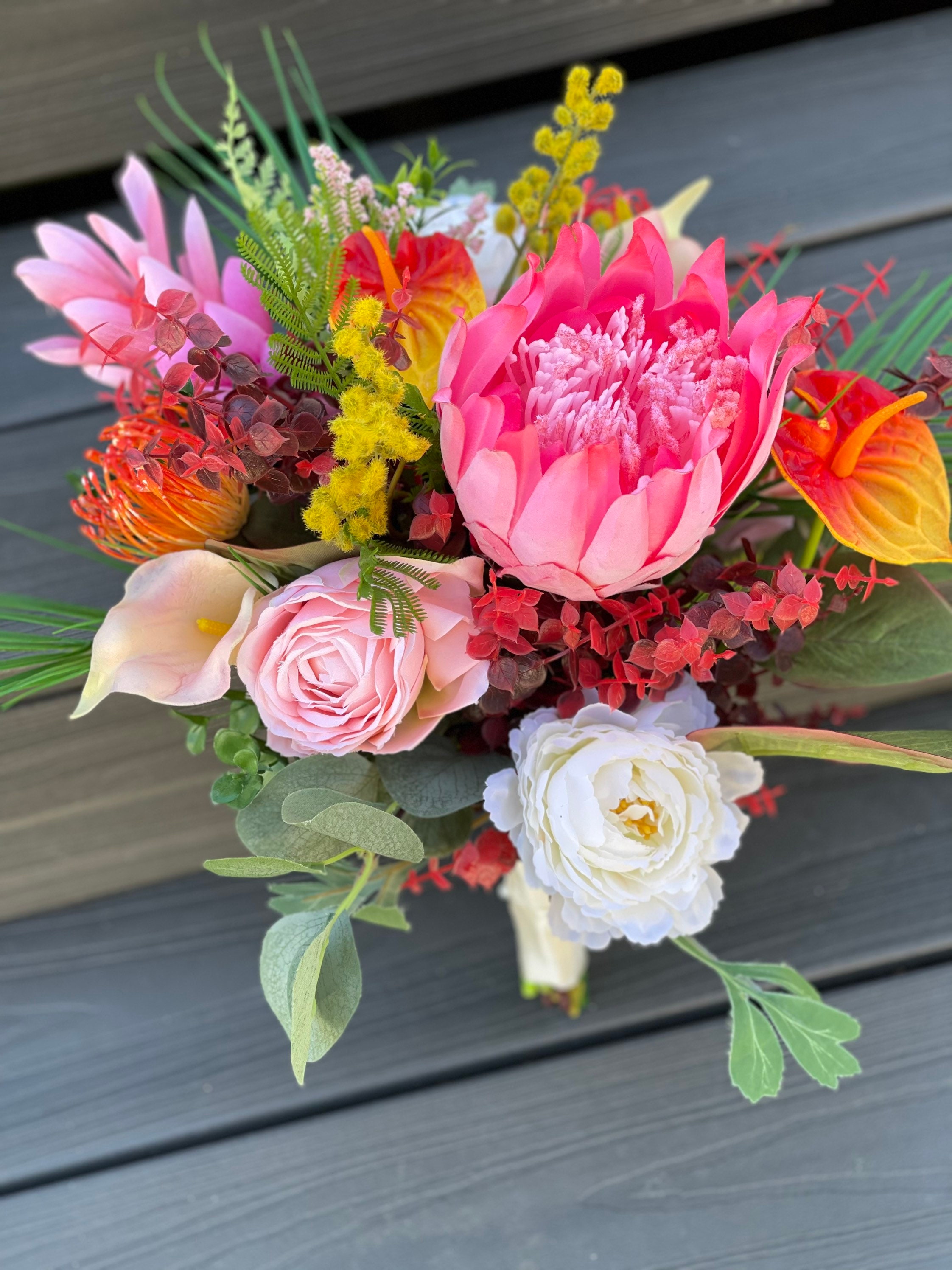 ARTIFICIAL BRIDAL BOUQUET Tropical Flowers Ginger Etsy