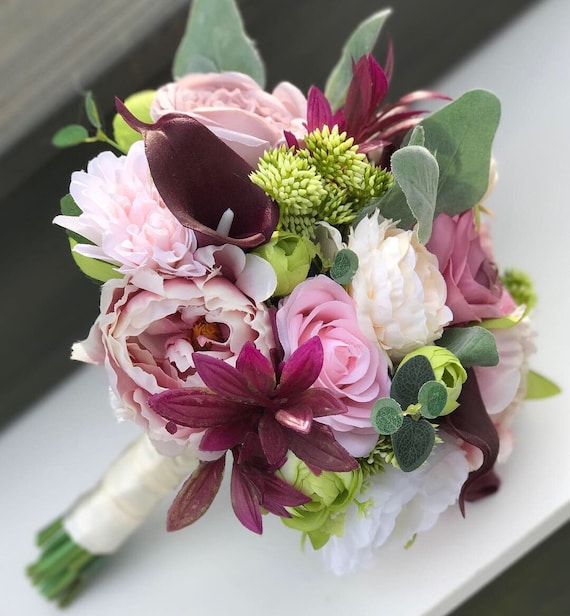 Silk Bridal Bouquet Wedding Bouquet Fall Wedding Bridal Etsy