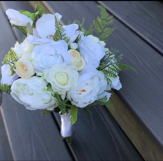 Artificial Bridal Bouquet Wedding Flowers Faux Bouquet Etsy