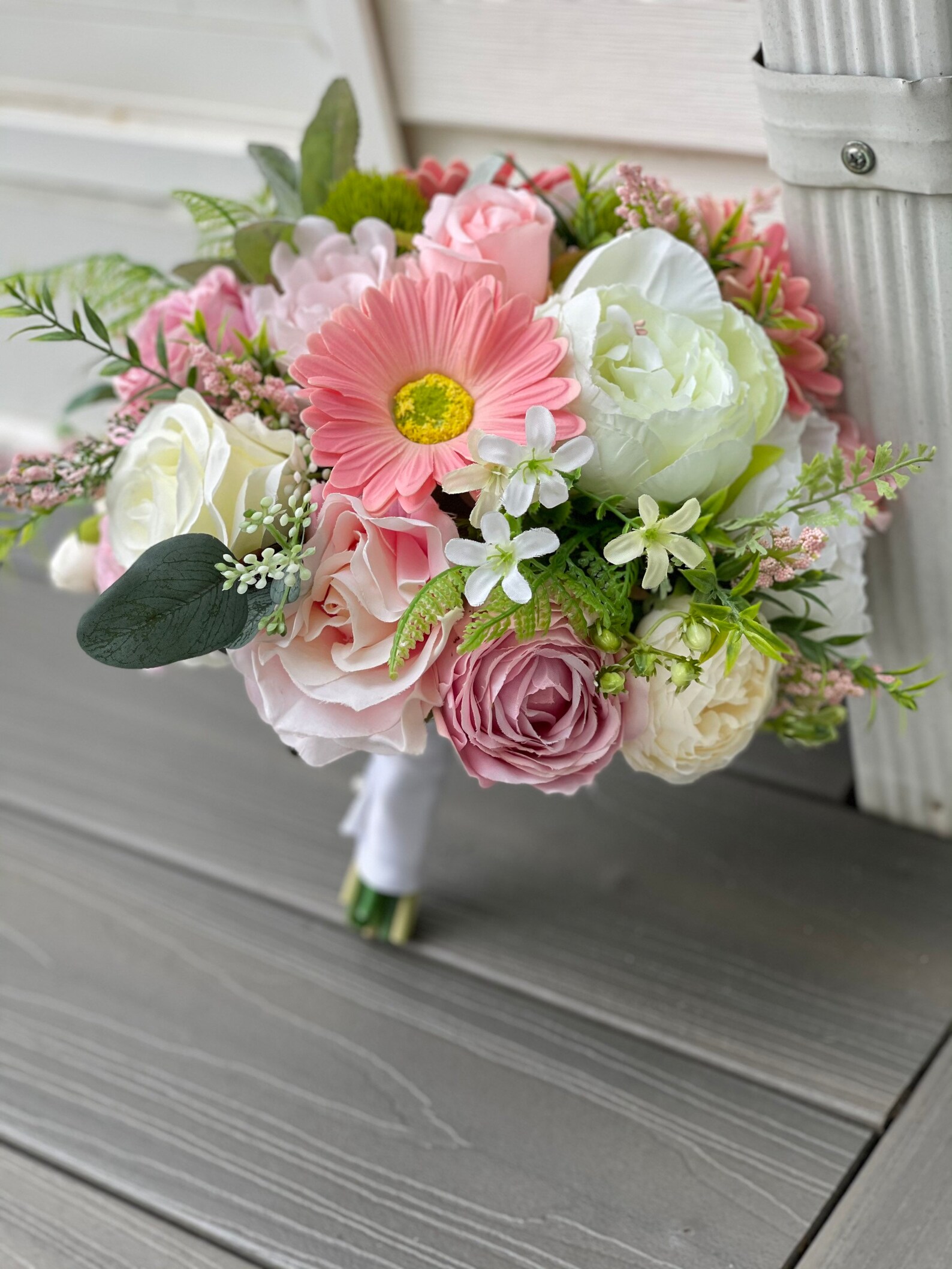 ARTIFICIAL BRIDAL BOUQUET clutch style silk bouquet pink Etsy