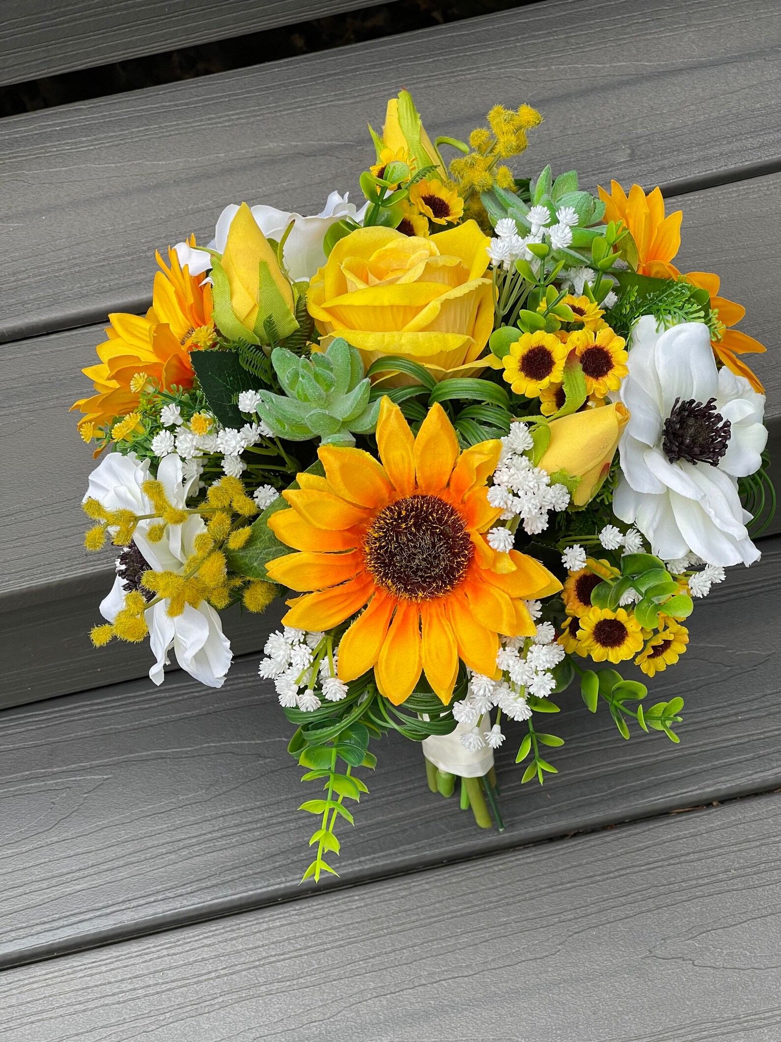 ARTIFICIAL SUNFLOWER BOUQUET Bridal Flowers Wedding Flowers Etsy