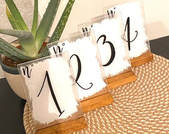 Wedding table number plate in ACRYLIC + painted back - wedding - ceremony, sold individually