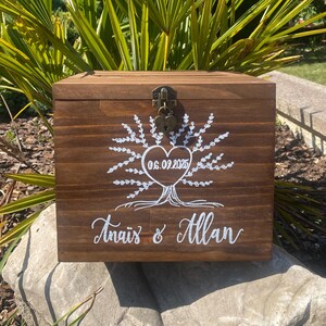 Urne mariage, Boîte urne, Urne en bois massif, Boîte à cartes, Urne arbre de vie, Urne mariage, Boîte cagnotte mariage, Urne personnalisée.