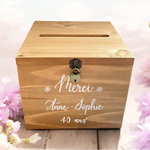 Grande Urne, Boîte urne, Urne en bois massif, Boîte à cartes, Urne baptême, Urne anniversaire, Boîte cagnotte mariage, Urne personnalisée.