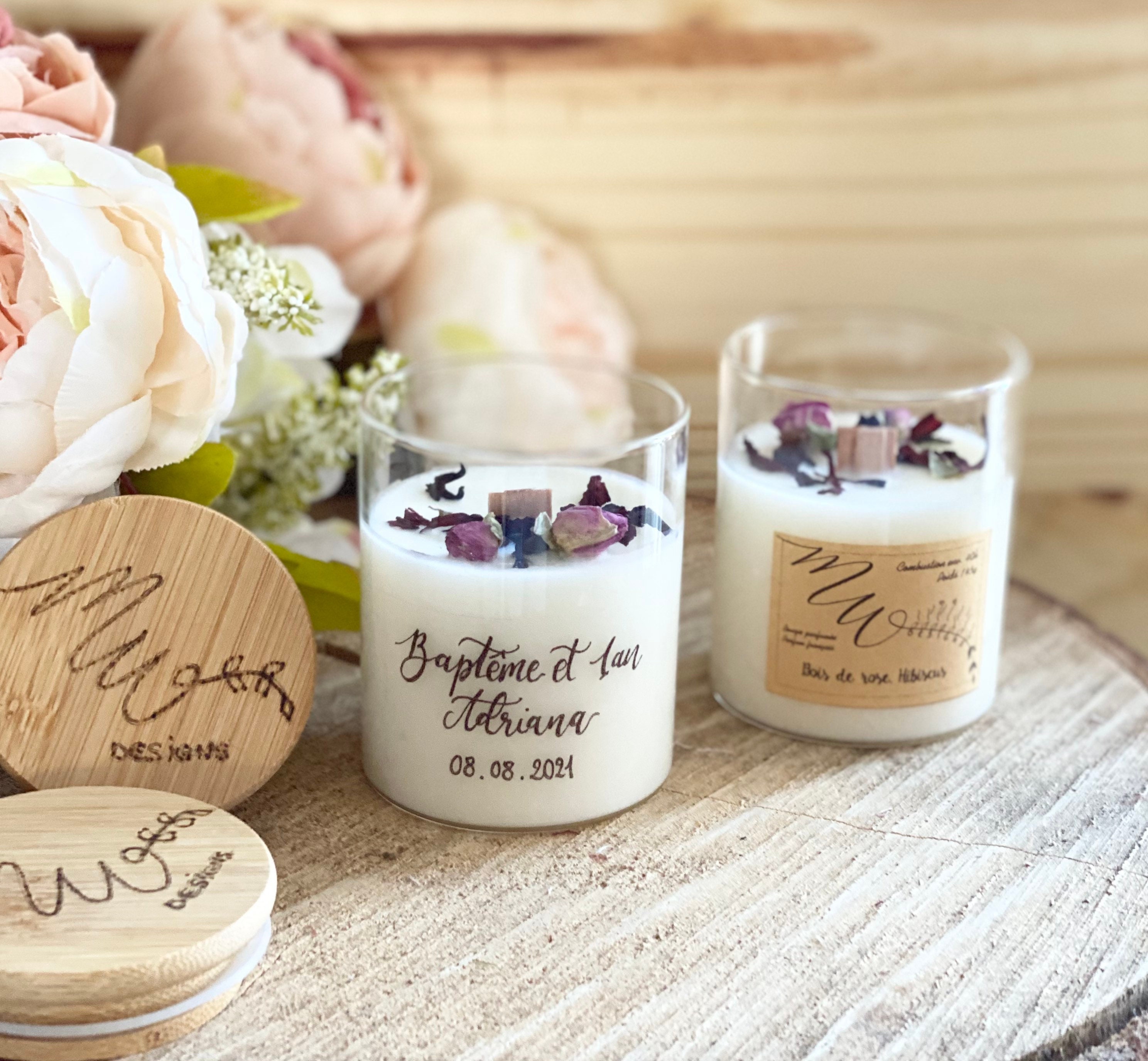 Je Choisi Mon Parfum Bougie Parfumée Décorée Personnalisée - avec Topping Végétale, Naturelle Parfum
