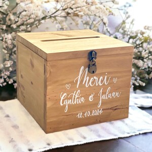 Urne mariage, Boîte urne, Urne en bois massif, Boîte à cartes, Urne baptême, Urne anniversaire, Boîte cagnotte mariage, Urne personnalisée.