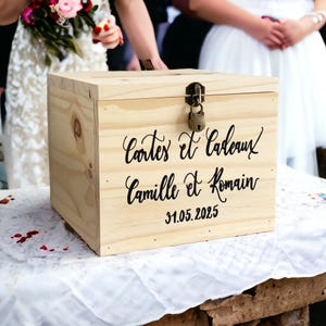 Urne mariage, Urne en bois massif, Urne mariage champêtre, Urne cartes et cadeaux, Urne personnalisée, Cagnotte, Grande urne, Urne rustique
