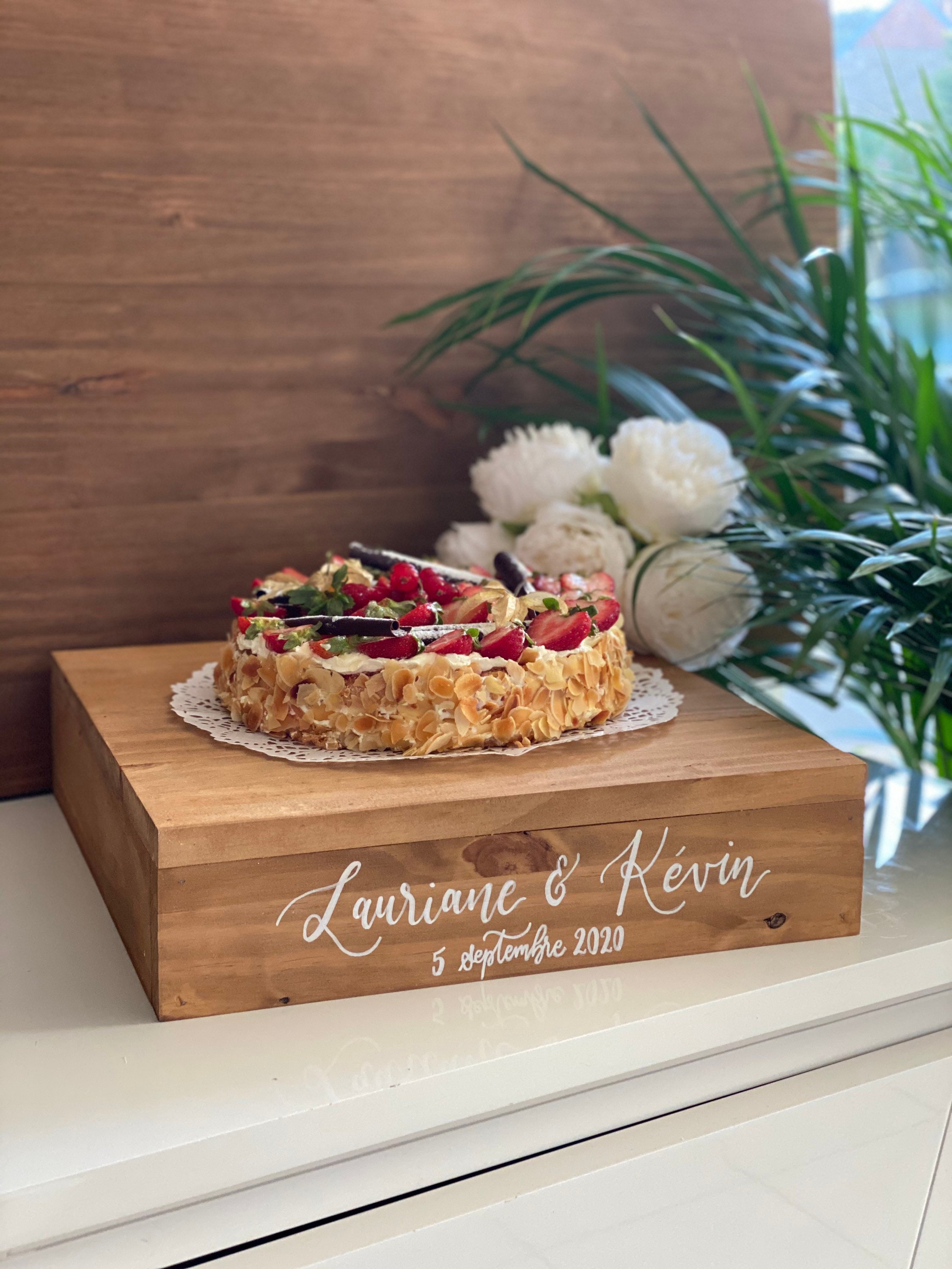 Socle à Gâteau en Bois - Socle Pièce Montée Mariage Déco Table Repas Présentoir Pour Gâteau