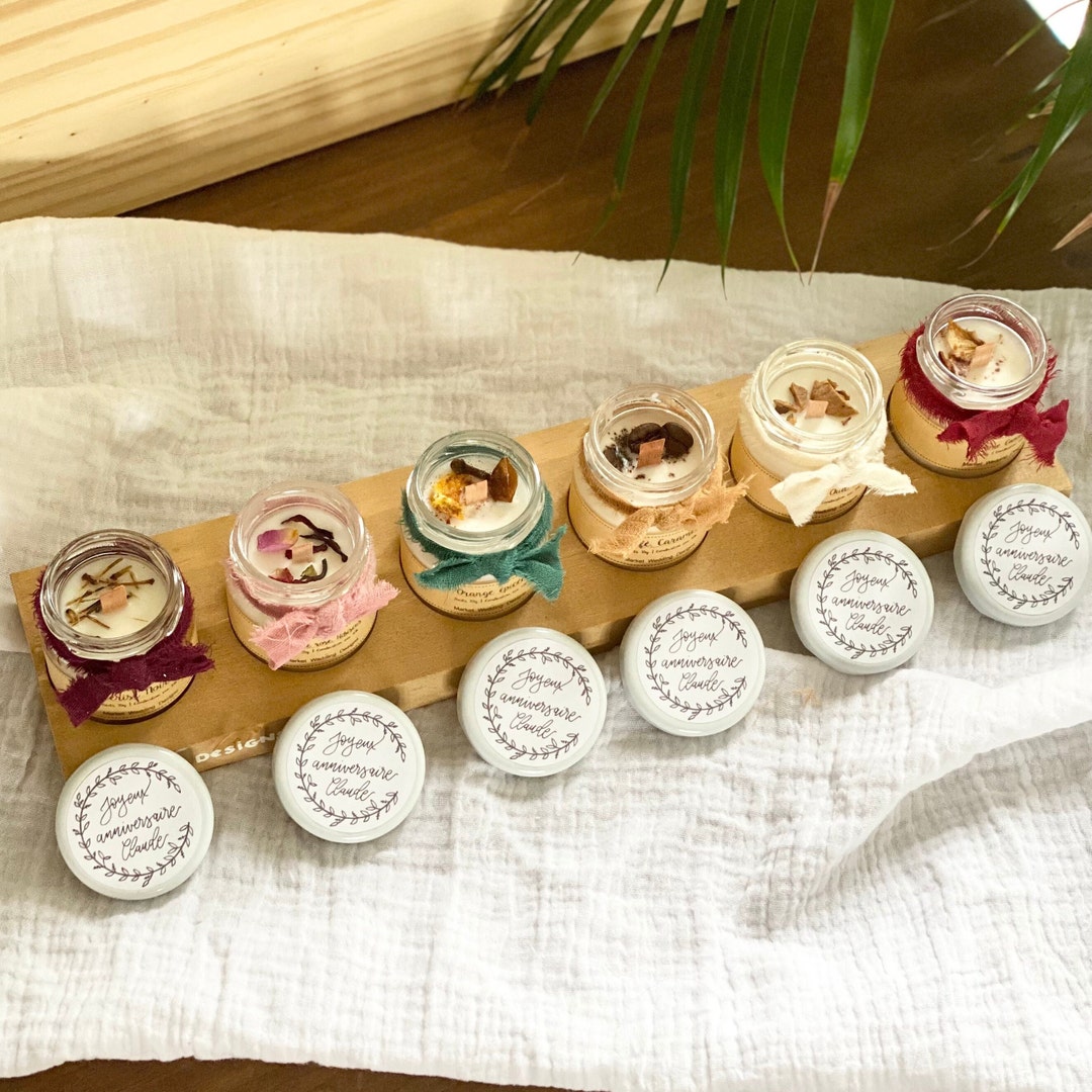 Planchette en bois de Bougies 35 parfums au choix OU aléatoires