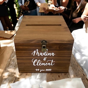 Urne mariage, Boîte urne, Grande Urne bois massif, Boîte à cartes, Urne baptême, Urne originale, Boîte cagnotte mariage, Urne personnalisée