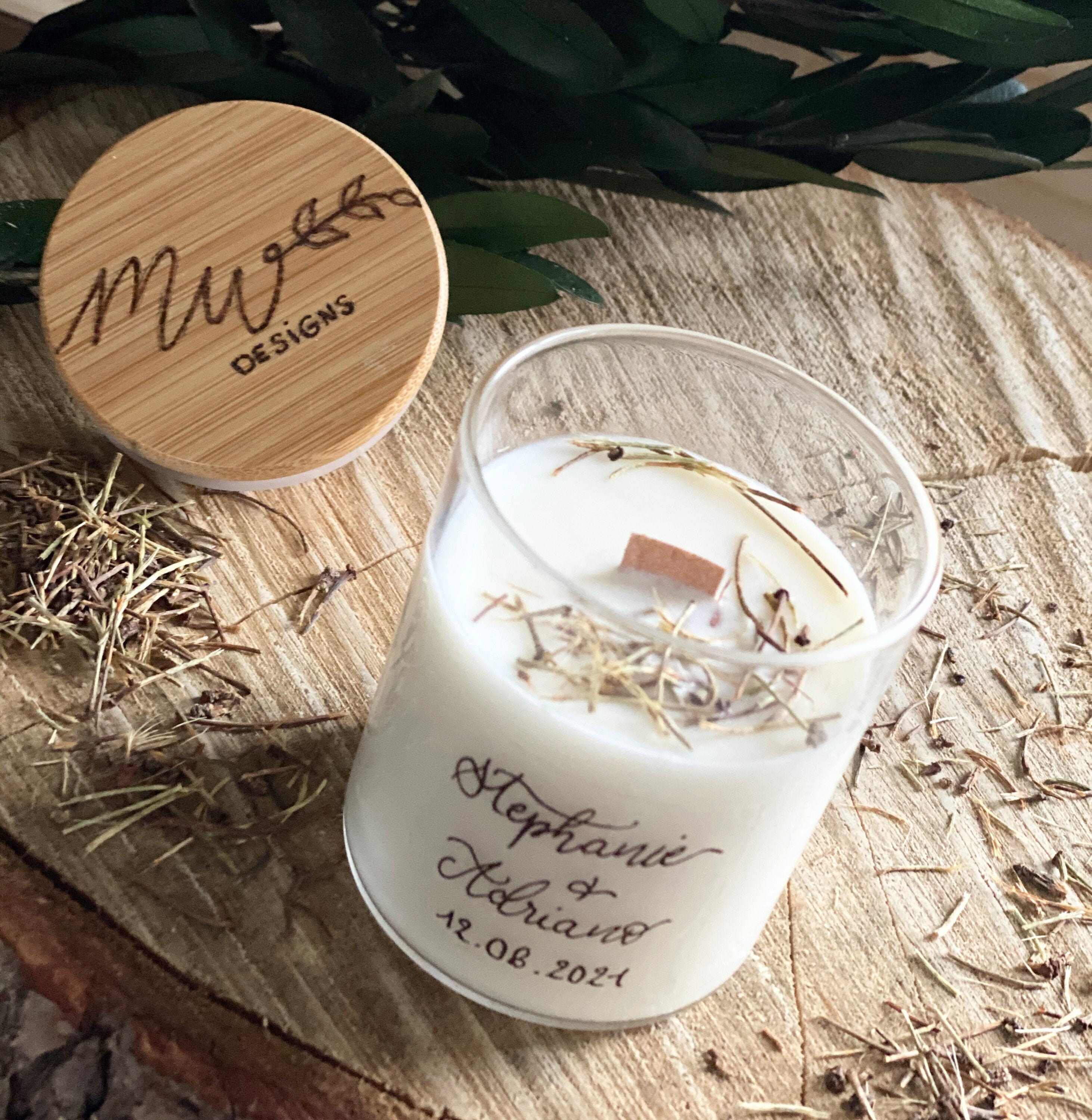 Cerise Noire/Bougie Décorée Parfumée Personnalisée - Bougie Végétale, Naturelle & Vegan, Parfums Fra