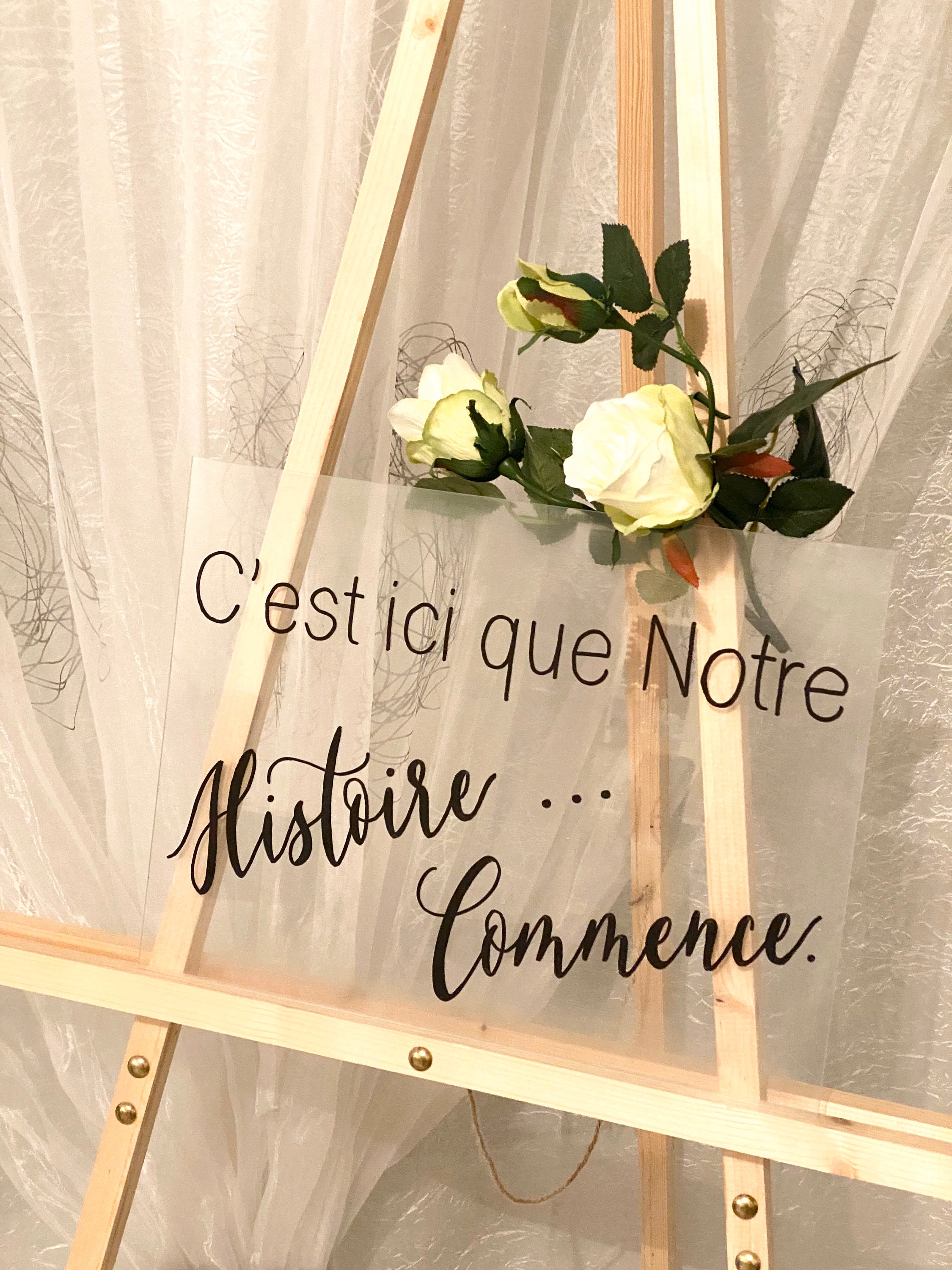Panneau De Cortege En Acrylique 3 Lignes De Texte Maximum Avec Une Finition Corde Ou Ruban Possible Cortege Mariage